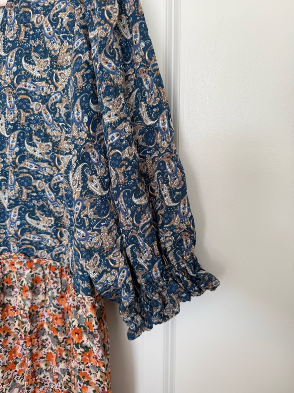 NATURAL LIFE Blue and Multi Colored Floral Tiered Maxi Dress - Picture 6 of 10